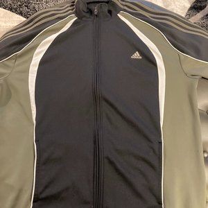 Adidas Black / Greenish Grey Stripes Jacket 2XL